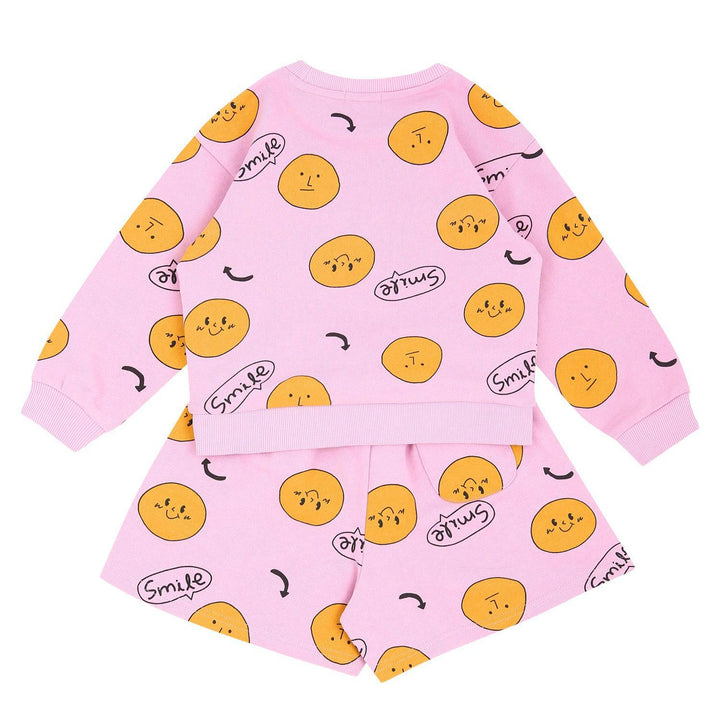Smile Print Sweatshirt & Sweatshorts Set-Top & Pant Set - Kids-ToTo Heros-ToTo Heros l Premium Children's Clothing