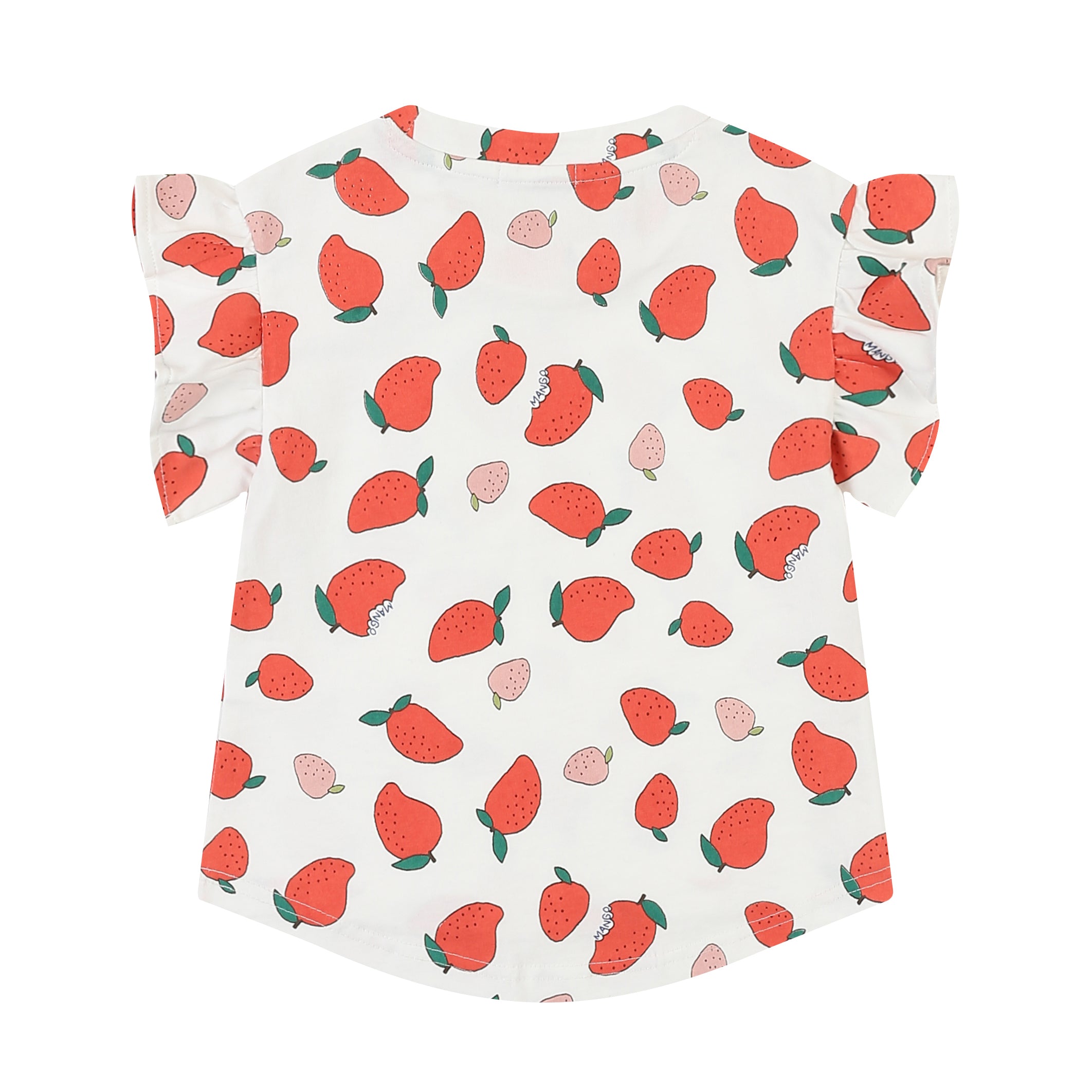 Strawberry Graphic Print Angel Ruffle Sleeve T-Shirt-T-Shirt - Kids-ToTo Heros-