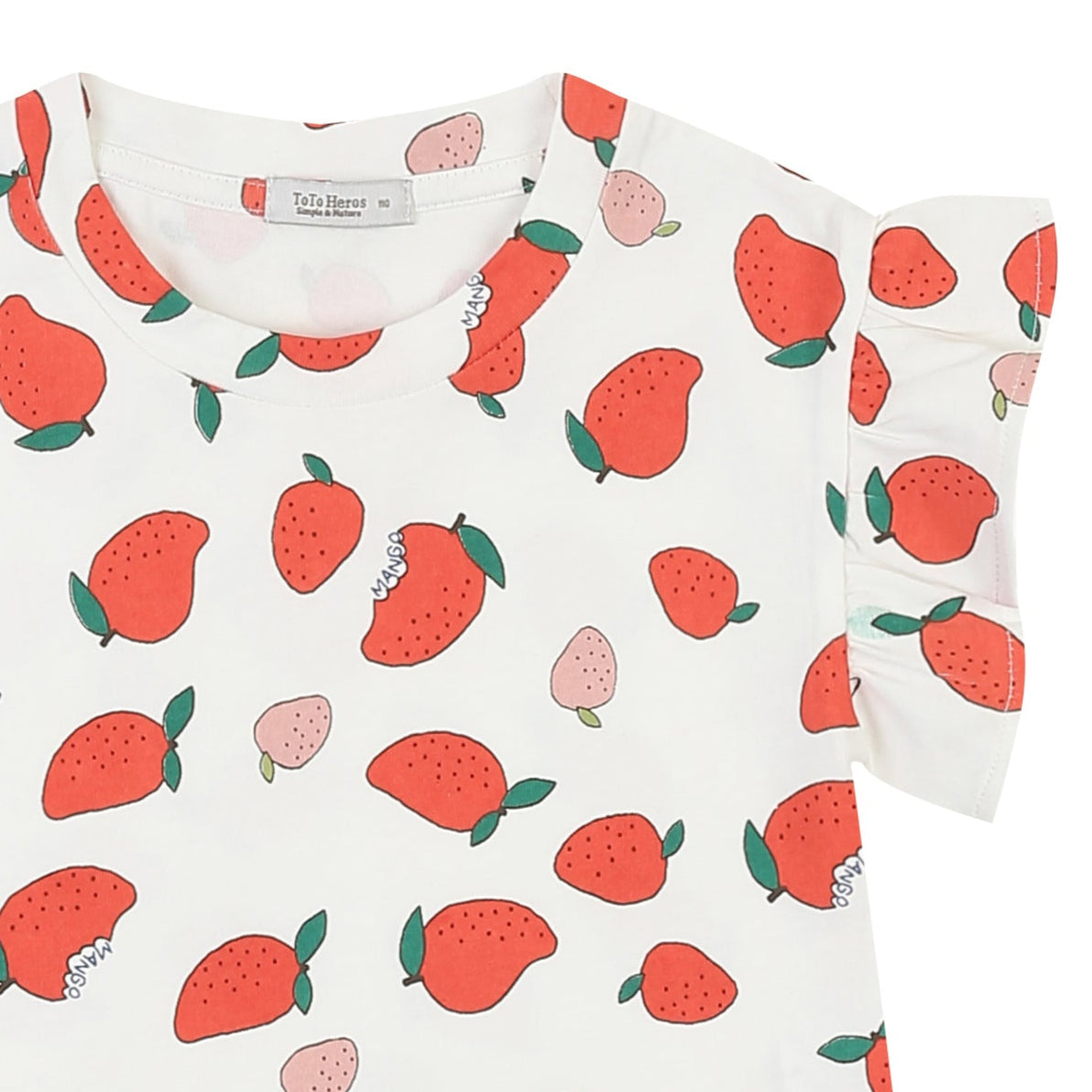 Strawberry Graphic Print Angel Ruffle Sleeve T-Shirt-T-Shirt - Kids-ToTo Heros-