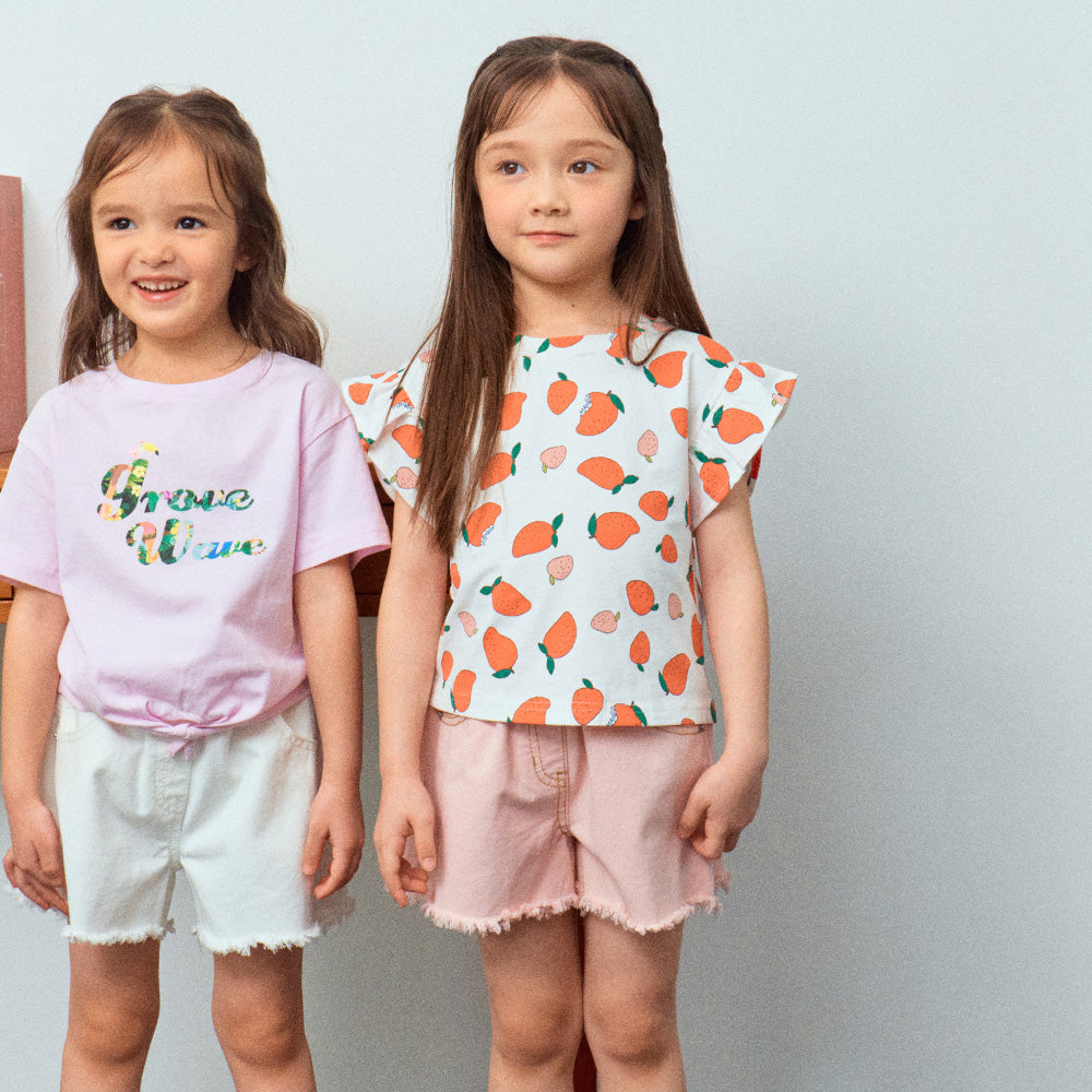 Strawberry Graphic Print Angel Ruffle Sleeve T-Shirt-T-Shirt - Kids-ToTo Heros-