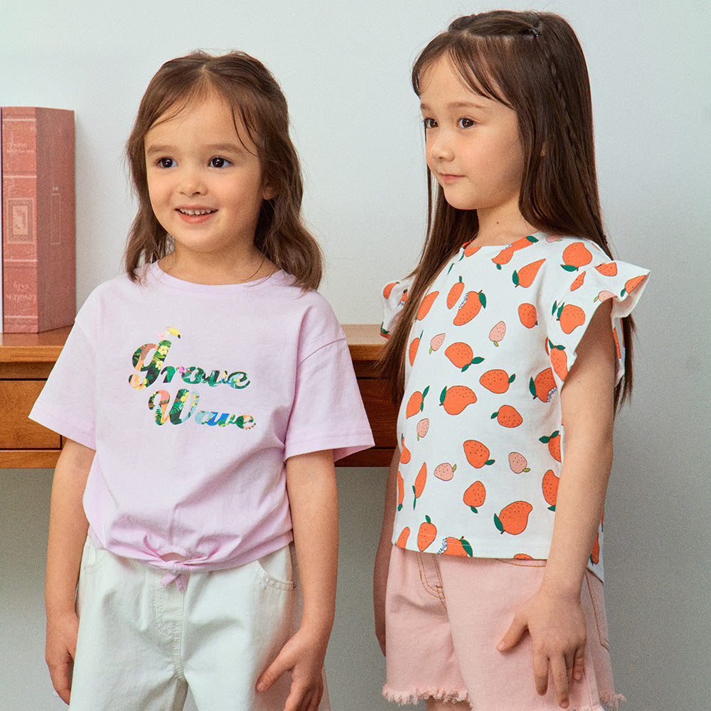 Strawberry Graphic Print Angel Ruffle Sleeve T-Shirt-T-Shirt - Kids-ToTo Heros-