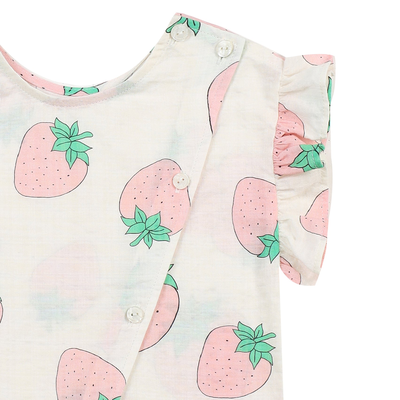 Strawberry Graphic Print Angel Sleeve Top & Shorts Set-Top & Skirt Set - Kids-ToTo Heros-