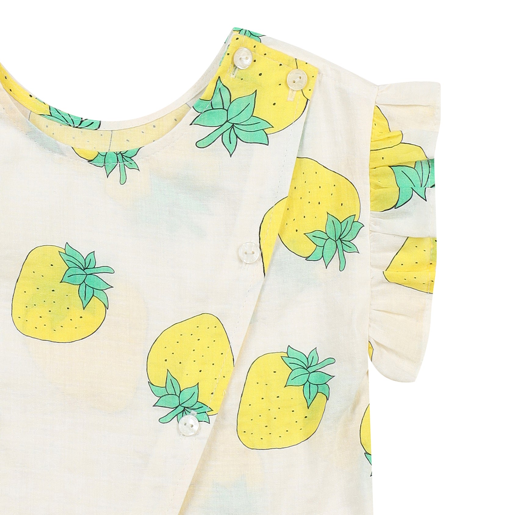 Strawberry Graphic Print Angel Sleeve Top & Shorts Set-Top & Skirt Set - Kids-ToTo Heros-