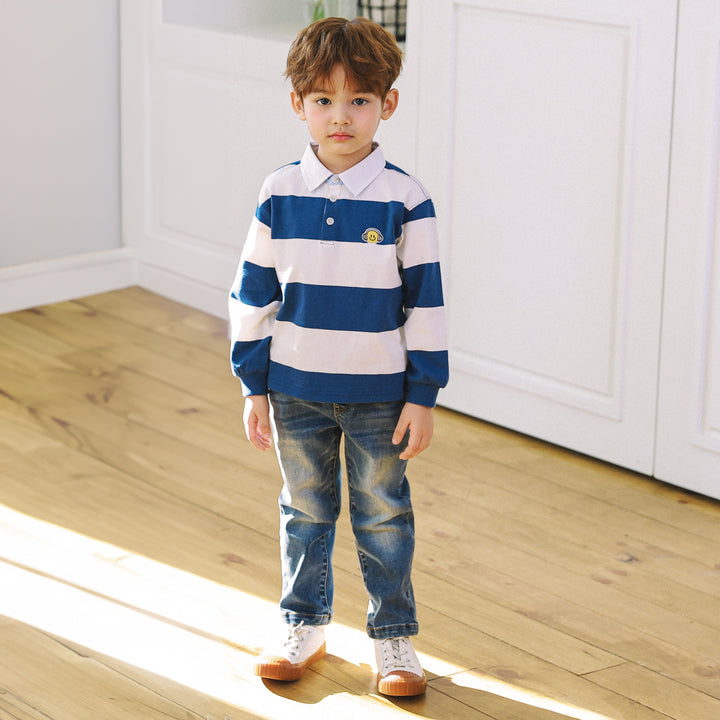 Striped Rugby Polo T-Shirt-T-Shirt - Kids-ToTo Heros-ToTo Heros l Premium Children's Clothing