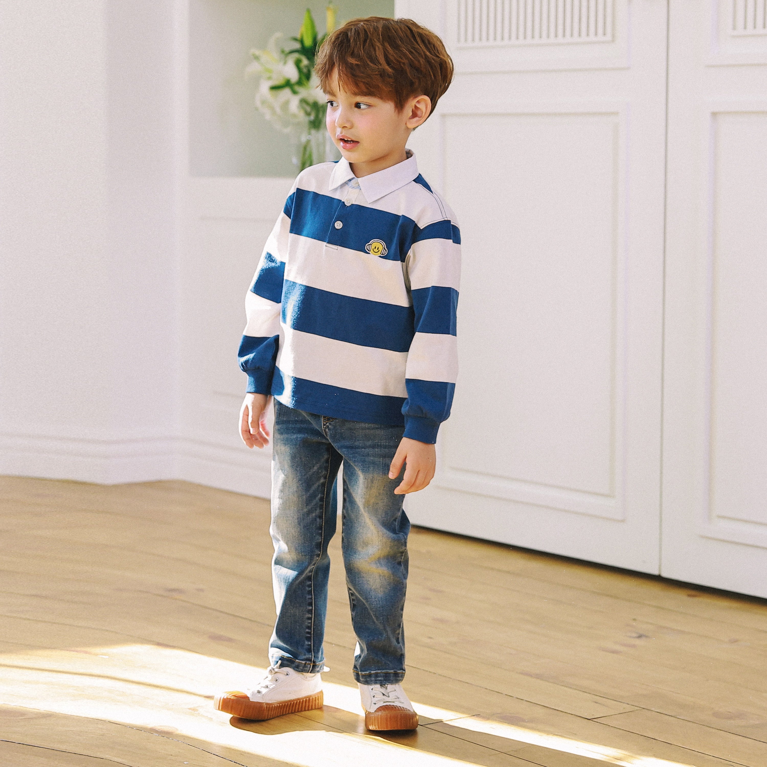 Striped Rugby Polo T-Shirt-T-Shirt - Kids-ToTo Heros-ToTo Heros l Premium Children's Clothing