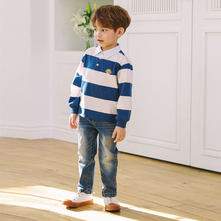 Striped Rugby Polo T-Shirt-T-Shirt - Kids-ToTo Heros-ToTo Heros l Premium Children's Clothing