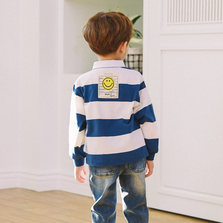 Striped Rugby Polo T-Shirt-T-Shirt - Kids-ToTo Heros-ToTo Heros l Premium Children's Clothing