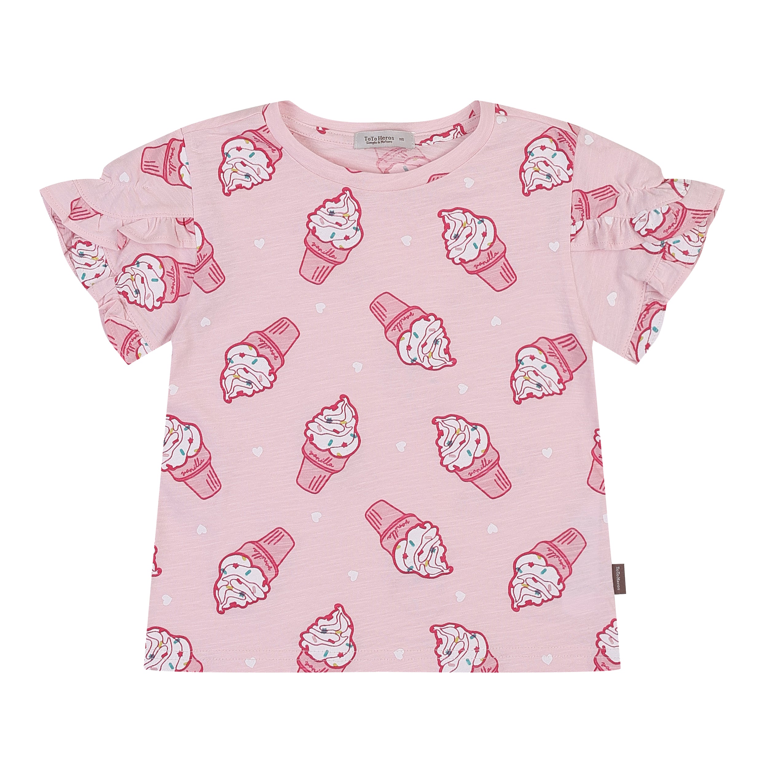 Sweet Ice Cream Cone All-Over Print Frill Sleeve T-Shirt-T-Shirt - Kids-ToTo Heros-