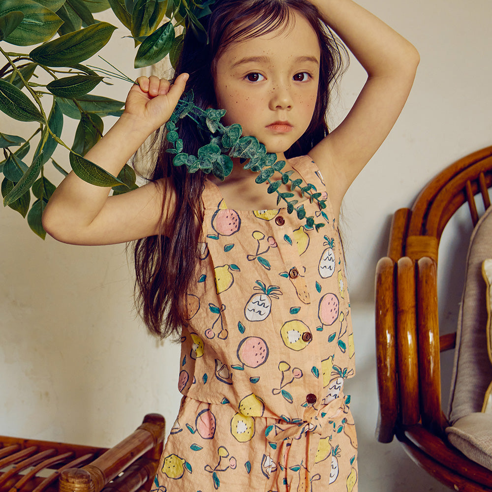 Sweetie Fruit Print Front Tie Tank Top & Shorts Set-Top & Skirt Set - Kids-ToTo Heros-