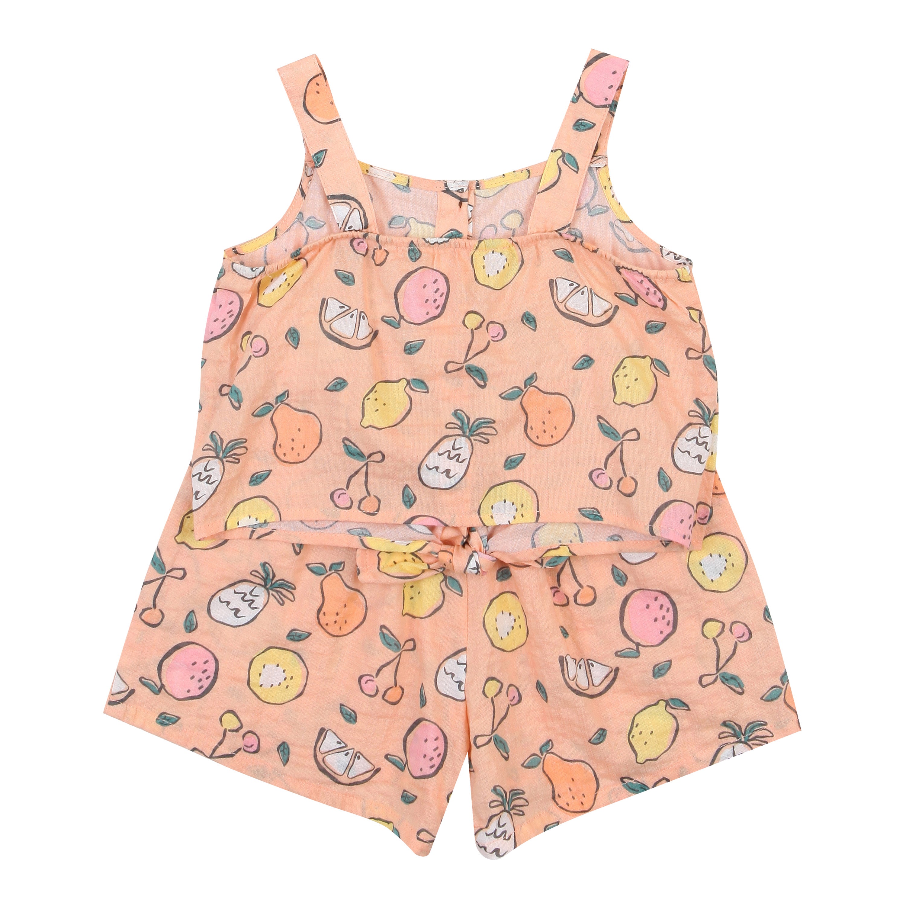Sweetie Fruit Print Front Tie Tank Top & Shorts Set-Top & Skirt Set - Kids-ToTo Heros-
