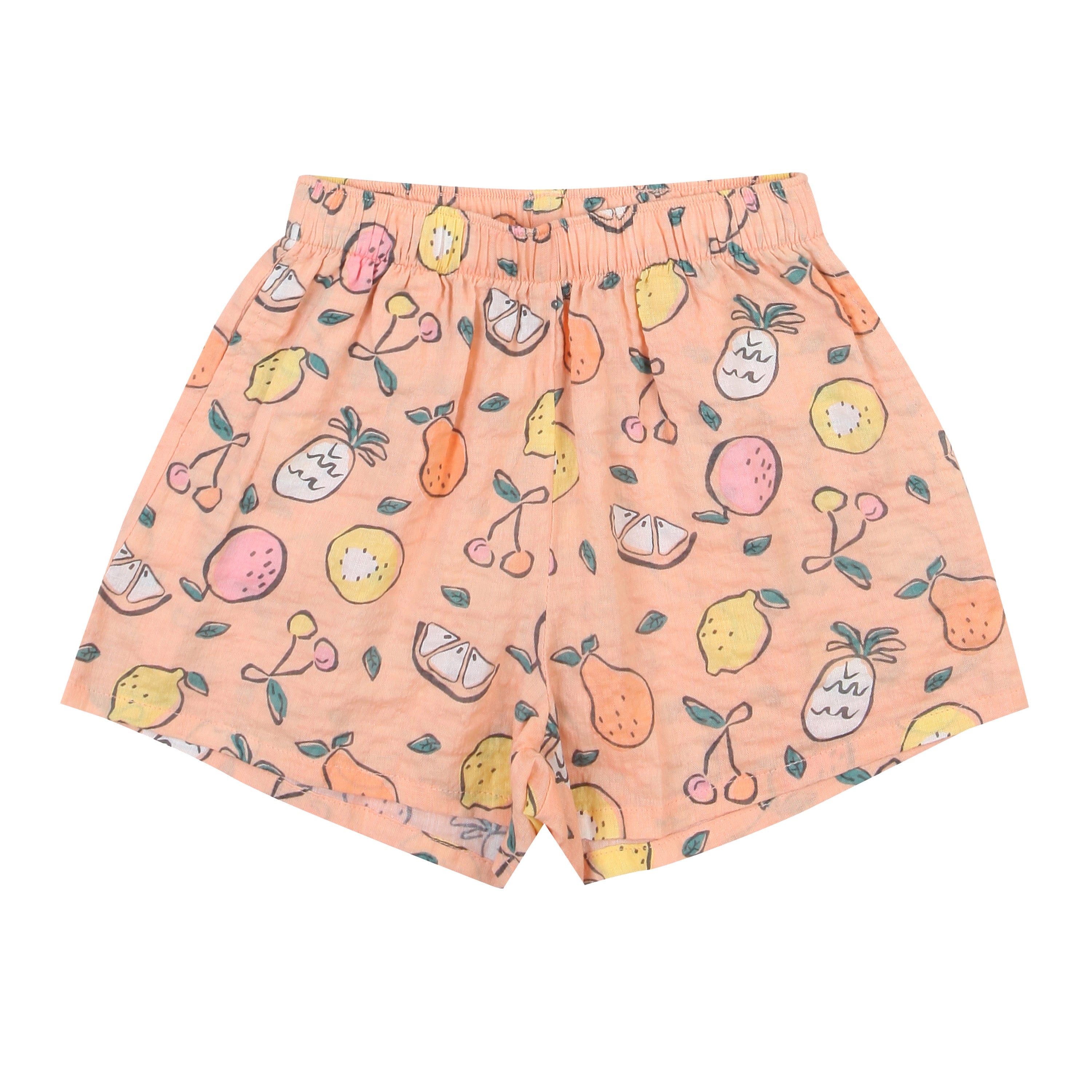 Sweetie Fruit Print Front Tie Tank Top & Shorts Set-Top & Skirt Set - Kids-ToTo Heros-