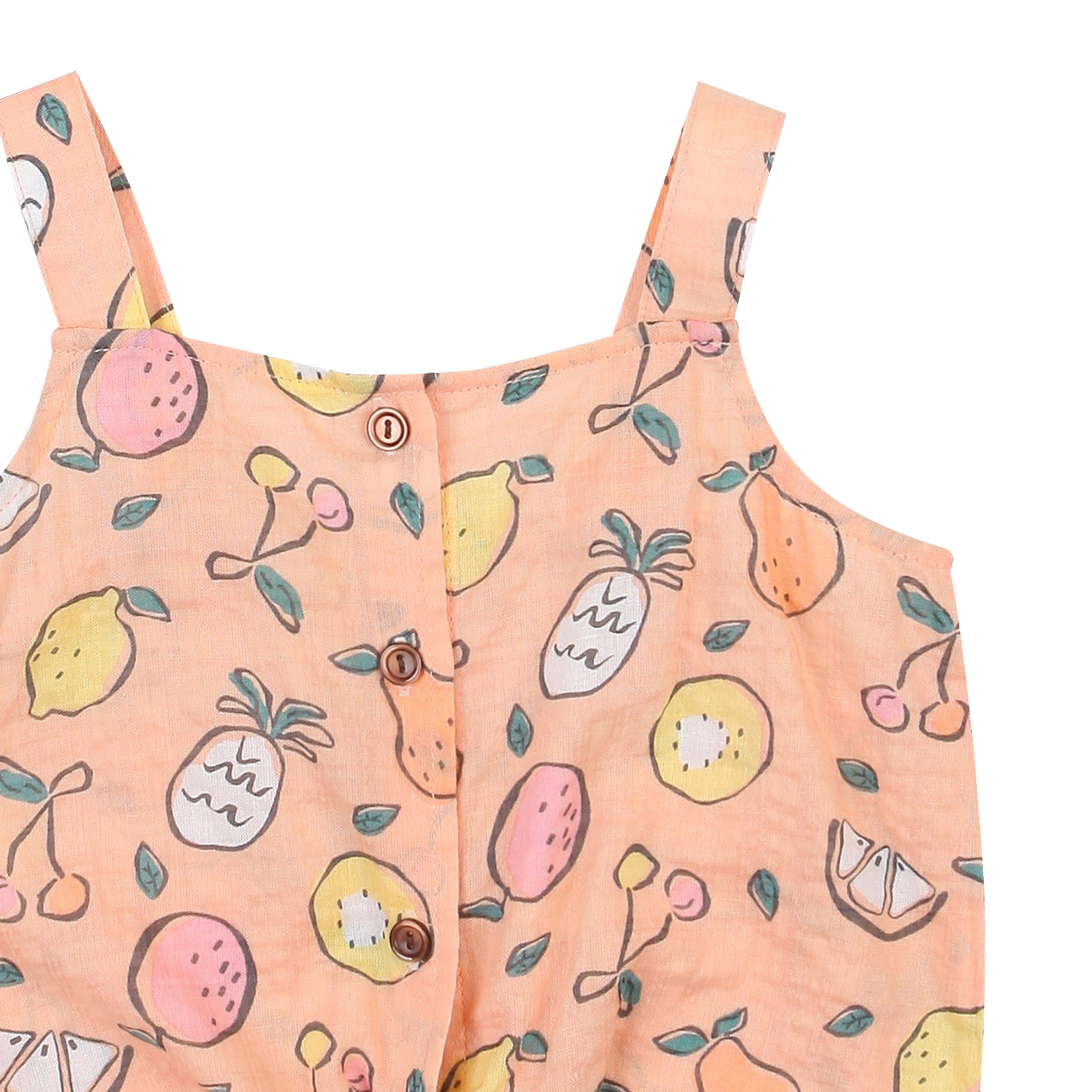 Sweetie Fruit Print Front Tie Tank Top & Shorts Set-Top & Skirt Set - Kids-ToTo Heros-