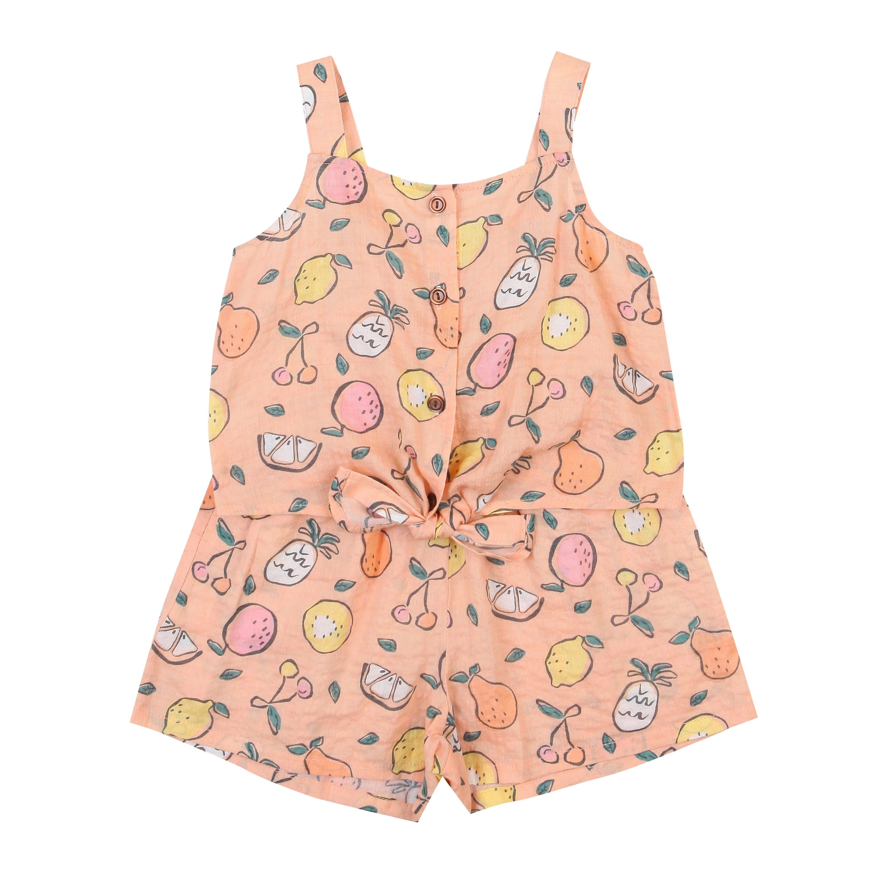 Sweetie Fruit Print Front Tie Tank Top & Shorts Set-Top & Skirt Set - Kids-ToTo Heros-