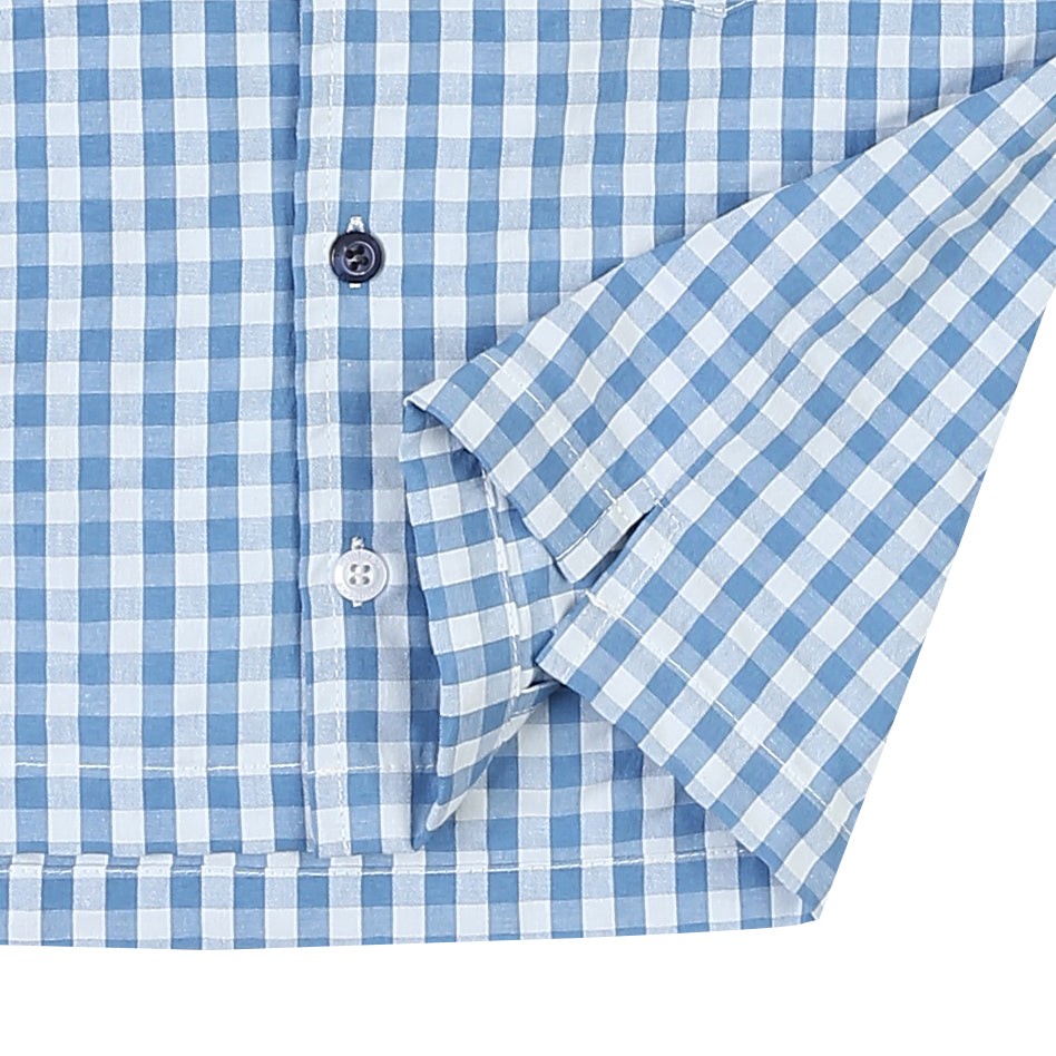 Troy Checkered Summer Vacation Short Sleeve Collared Shirt-Button Down Shirt - Kids-ToTo Heros-