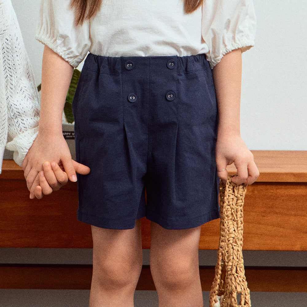 Winnie Front Button Detail Dressy Pull-On Short-Shorts - Kids-ToTo Heros-