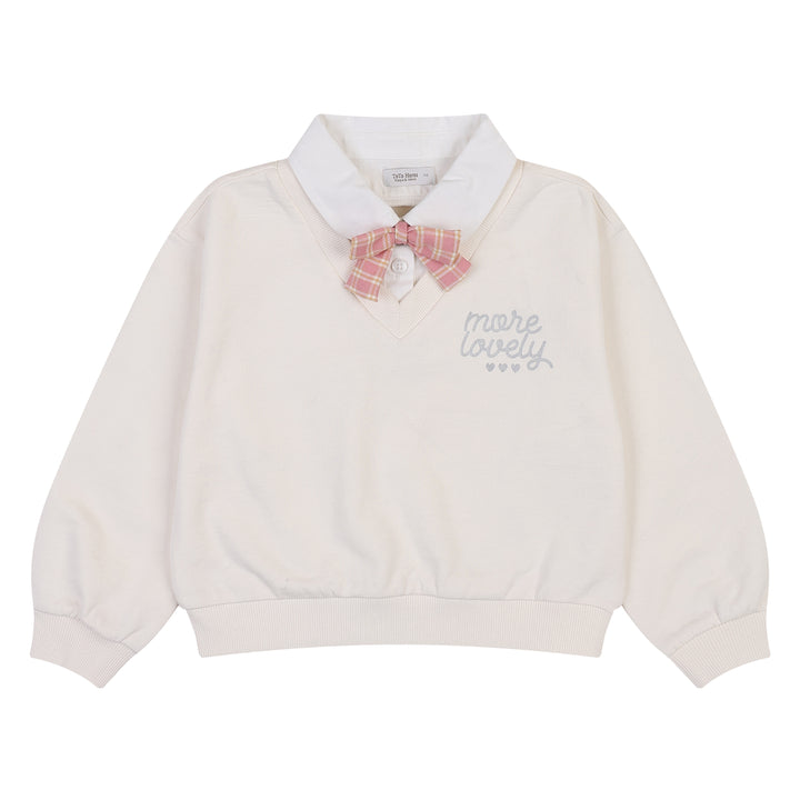 Cheerup Collared Shirt Layered Top with Bow-T-Shirt - Kids-ToTo Heros-ToTo Heros Premium Children's Clothing
