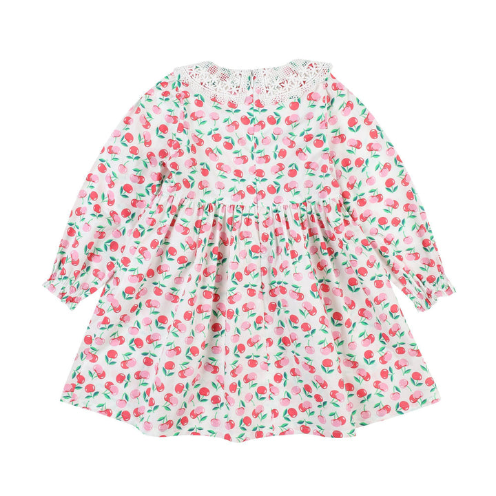 Cherry Print Lace Collar Dress with Mini Bag-Dress - Kids-ToTo Heros-ToTo Heros Premium Children's Clothing