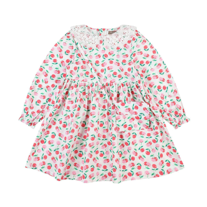 Cherry Print Lace Collar Dress with Mini Bag-Dress - Kids-ToTo Heros-ToTo Heros Premium Children's Clothing