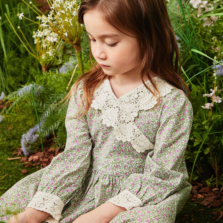 Doris Lace Detail Wrap Dress-Dress - Kids-ToTo Heros-ToTo Heros Premium Children's Clothing