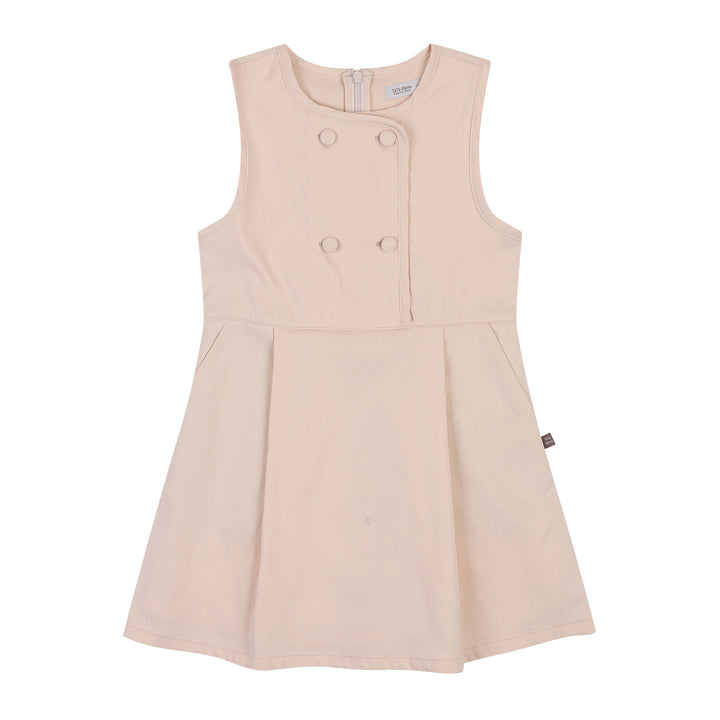 Grace Pleated Button Dress-Dress - Kids-ToTo Heros-ToTo Heros Premium Children's Clothing