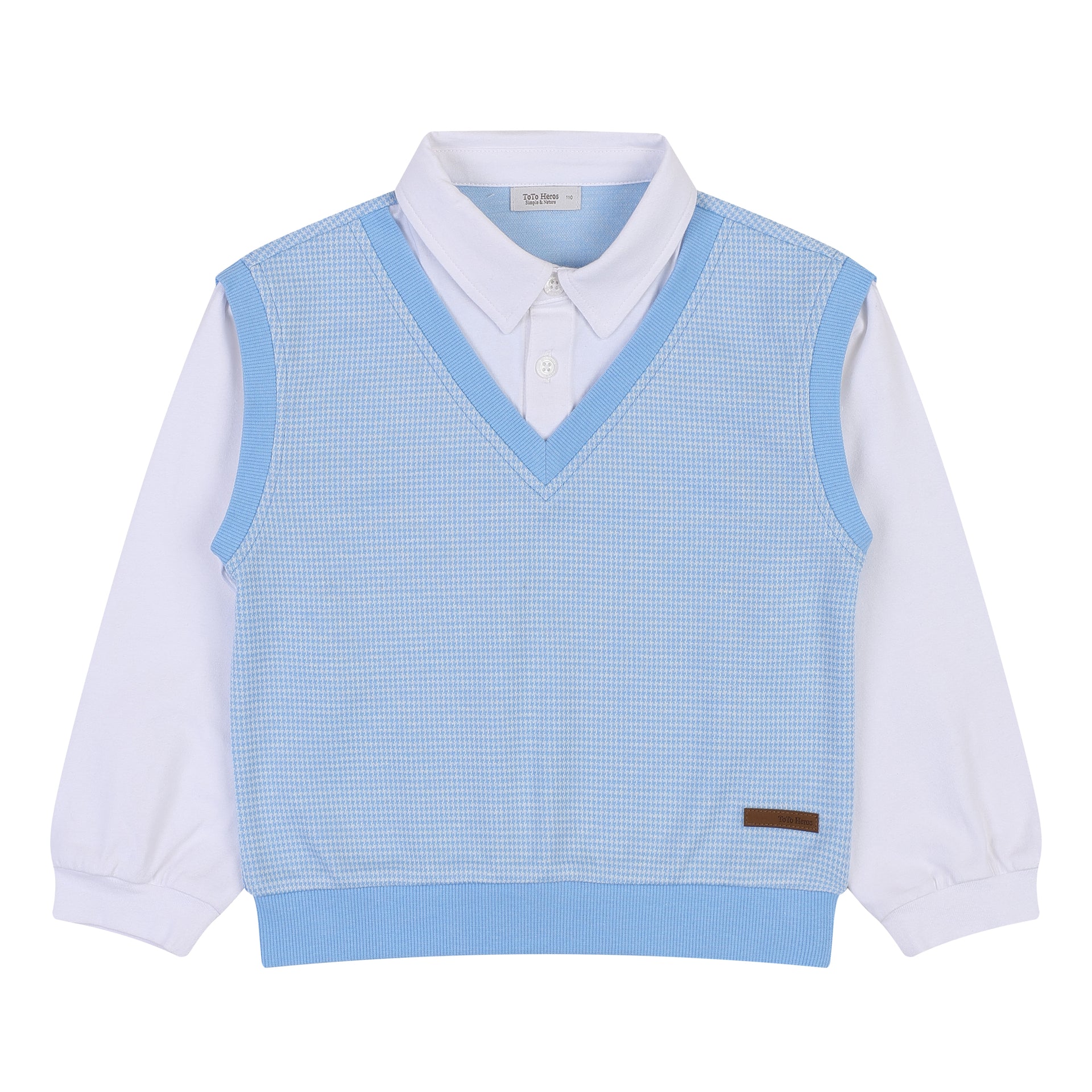 Layered Collared Shirt & Vest Combo Top-T-Shirt - Kids-ToTo Heros-ToTo Heros Premium Children's Clothing