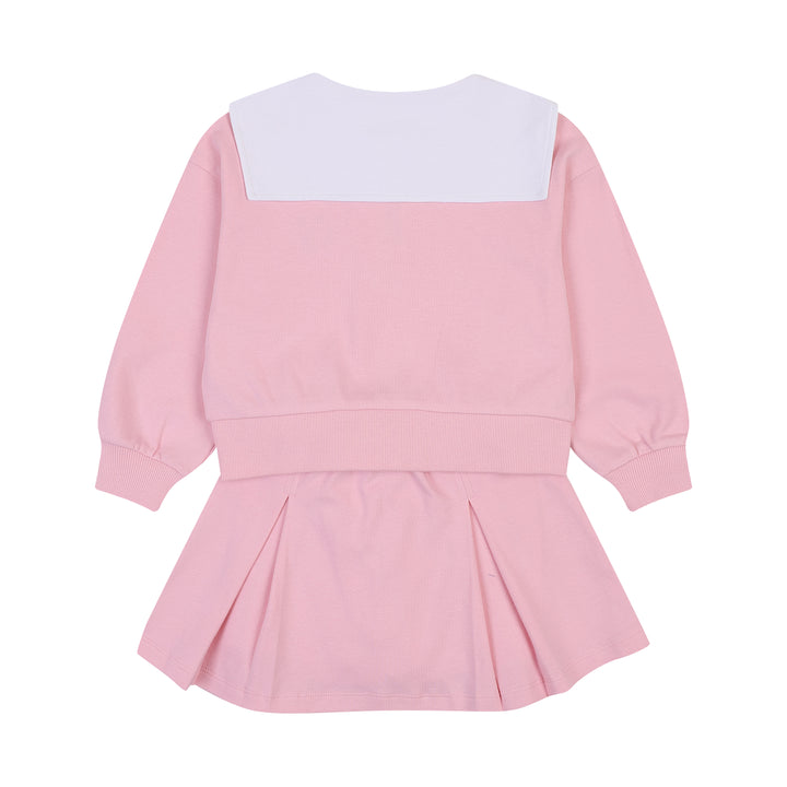 Love & Luck Round Collar Top & Pleated Skirt Set-Top & Pant Set - Kids-ToTo Heros-ToTo Heros Premium Children's Clothing