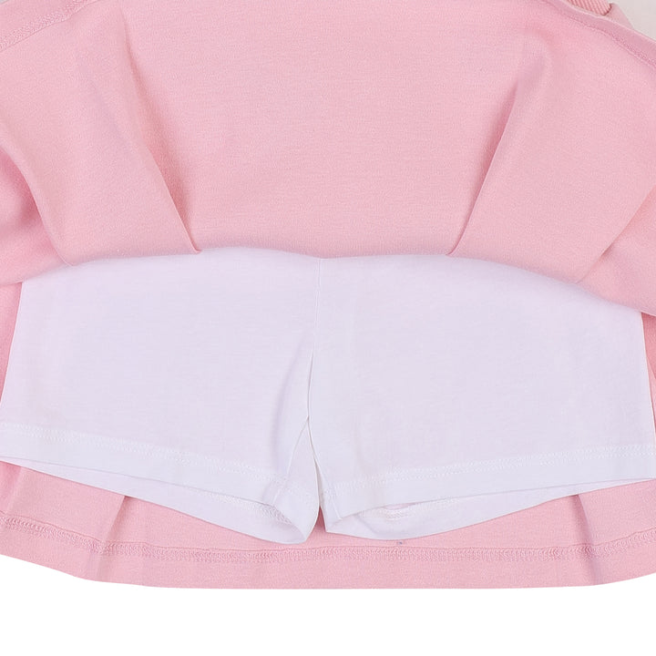 Love & Luck Round Collar Top & Pleated Skirt Set-Top & Pant Set - Kids-ToTo Heros-ToTo Heros Premium Children's Clothing