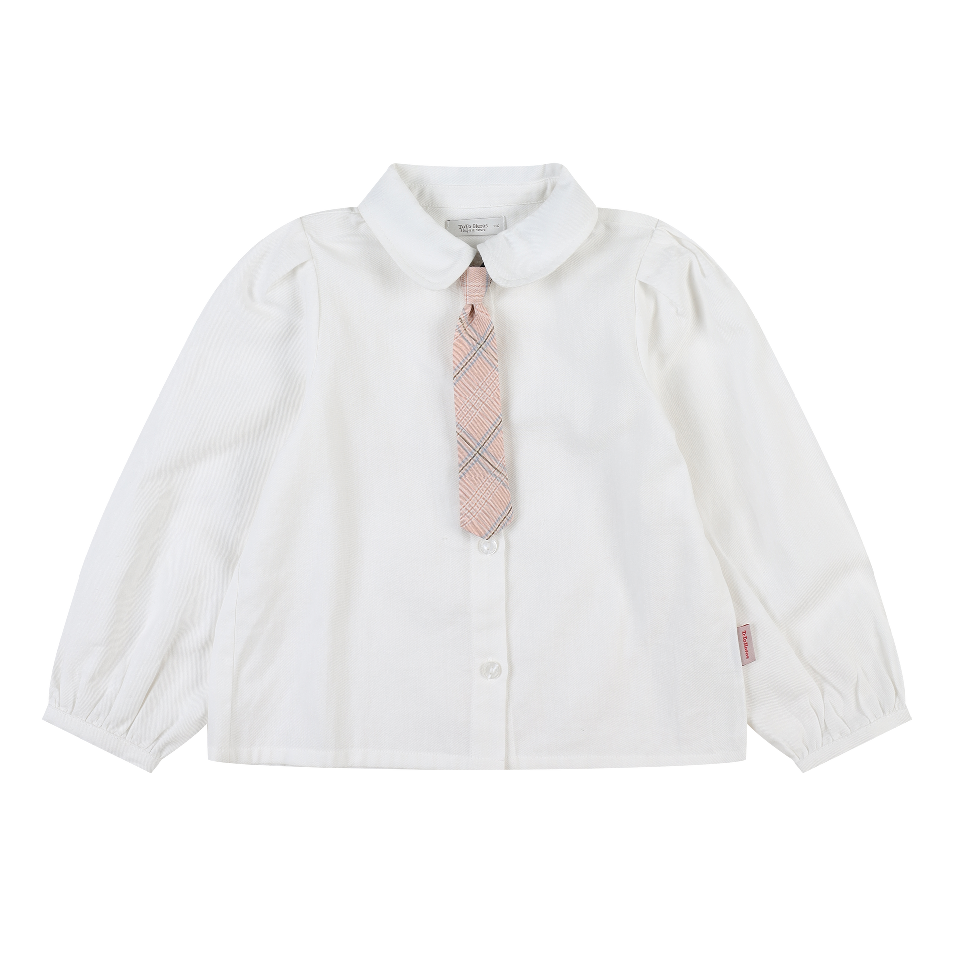Plaid Tie Blouse-Shirt - Kids-ToTo Heros-ToTo Heros Premium Children's Clothing