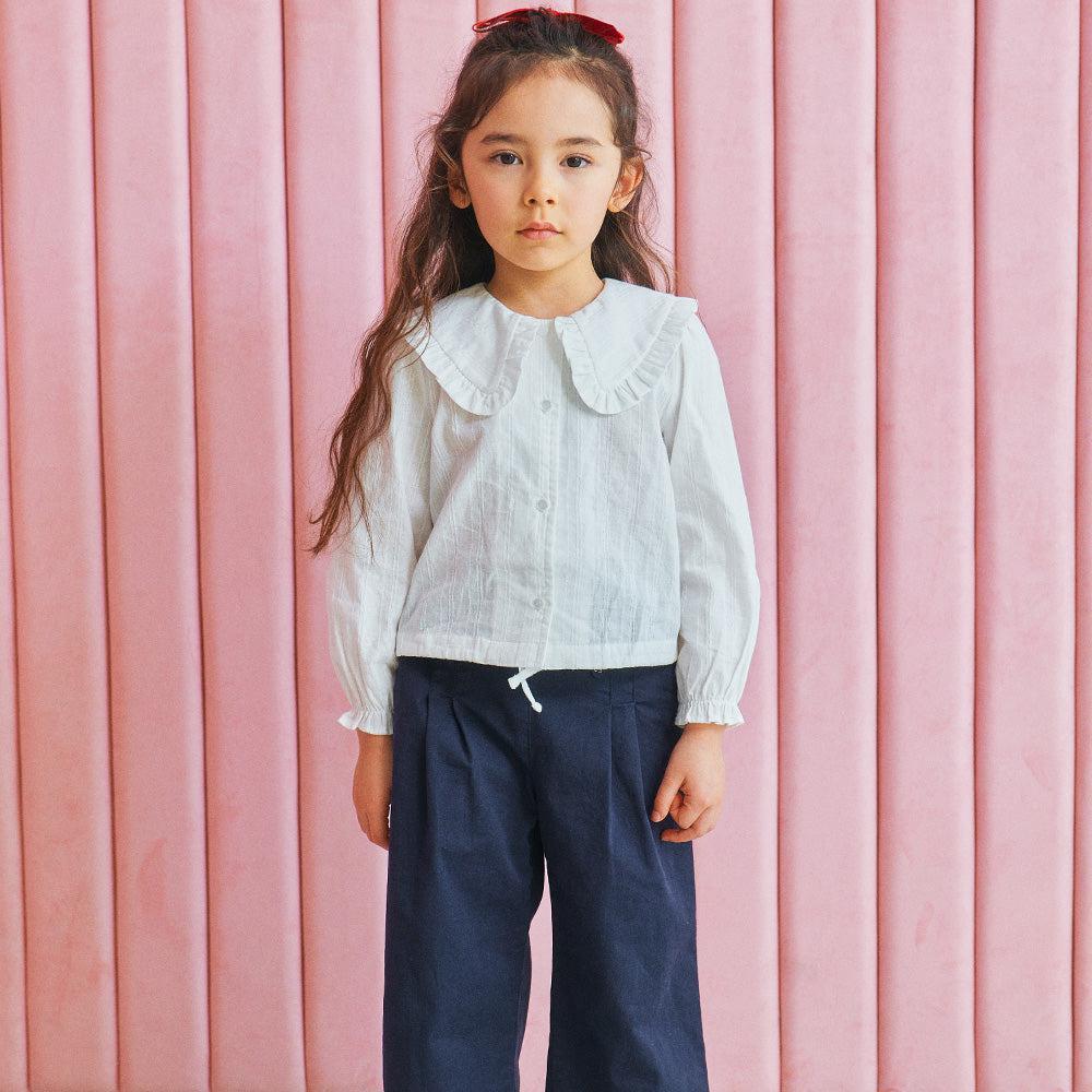 Reese Wide Collar Cropped Blouse-Button Down Shirt - Kids-ToTo Heros-ToTo Heros Premium Children's Clothing