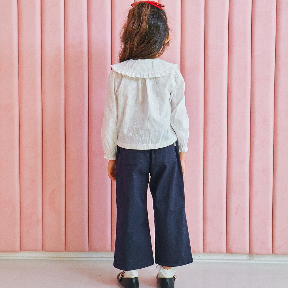Reese Wide Collar Cropped Blouse-Button Down Shirt - Kids-ToTo Heros-ToTo Heros Premium Children's Clothing