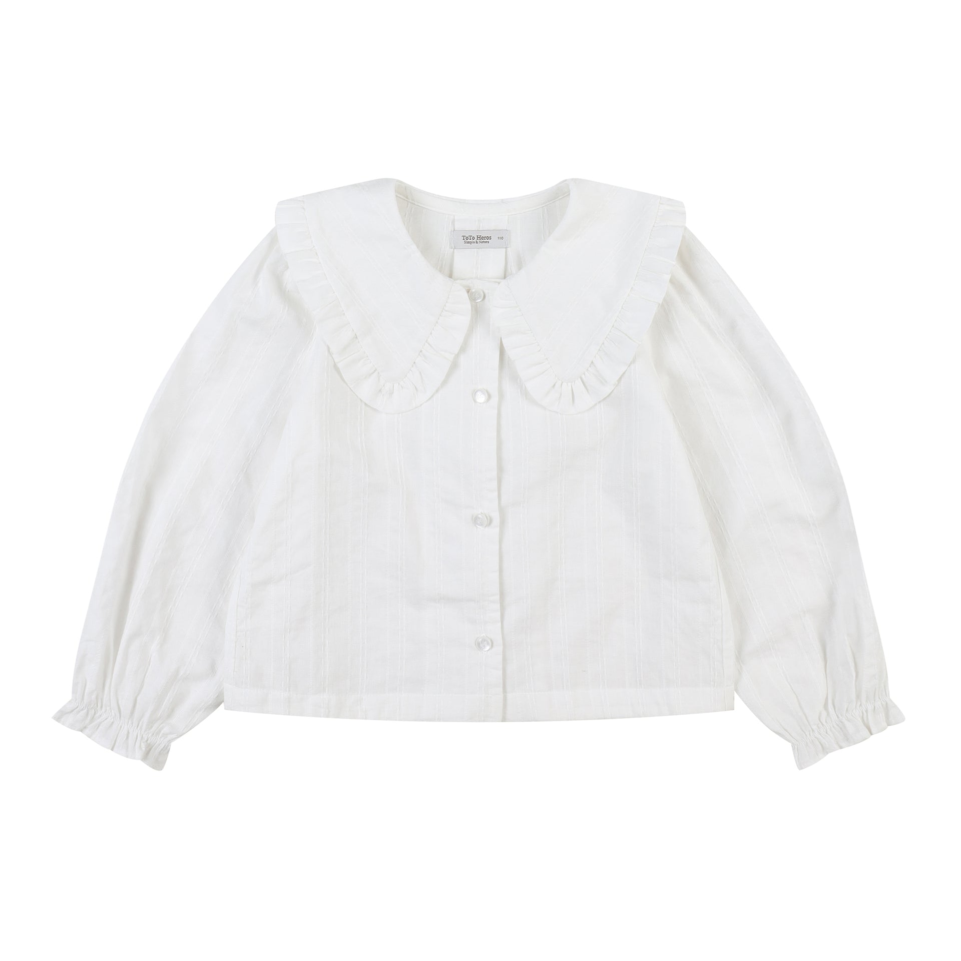 Reese Wide Collar Cropped Blouse-Button Down Shirt - Kids-ToTo Heros-ToTo Heros Premium Children's Clothing