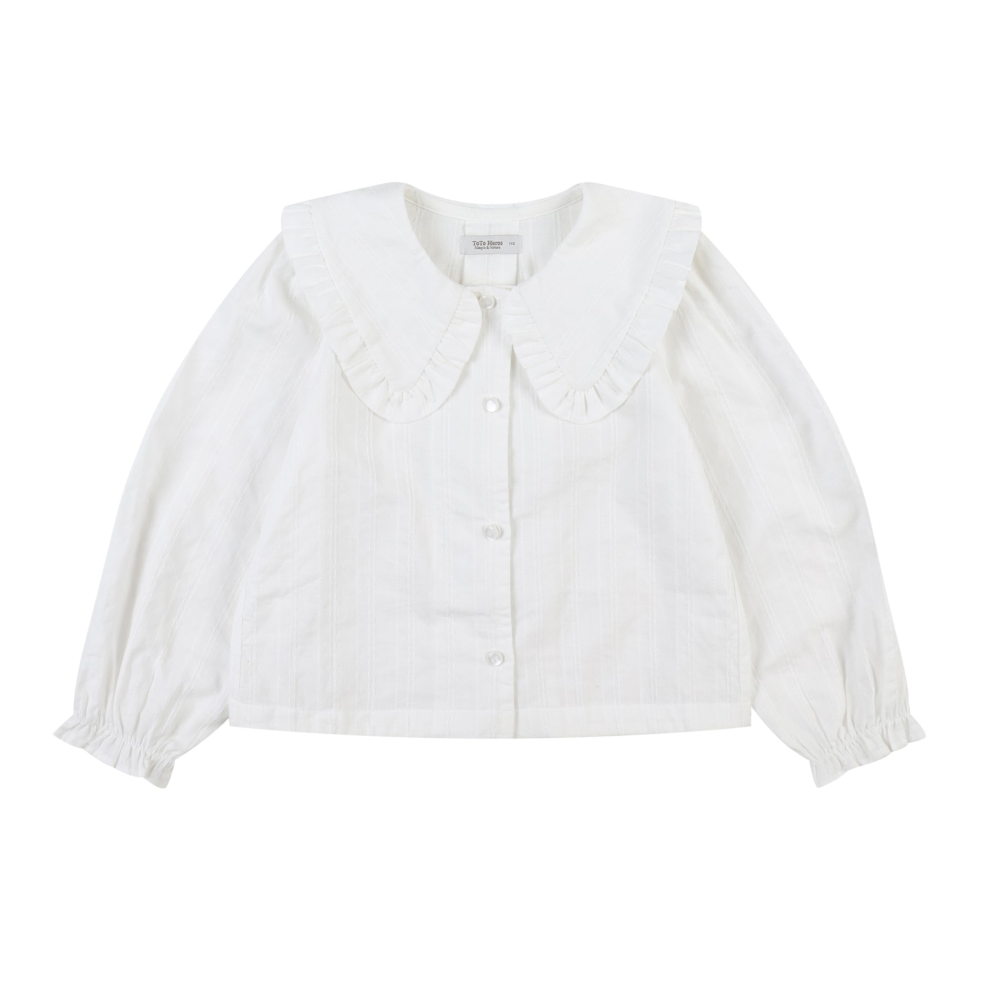 Reese Wide Collar Cropped Blouse-Button Down Shirt - Kids-ToTo Heros-ToTo Heros Premium Children's Clothing
