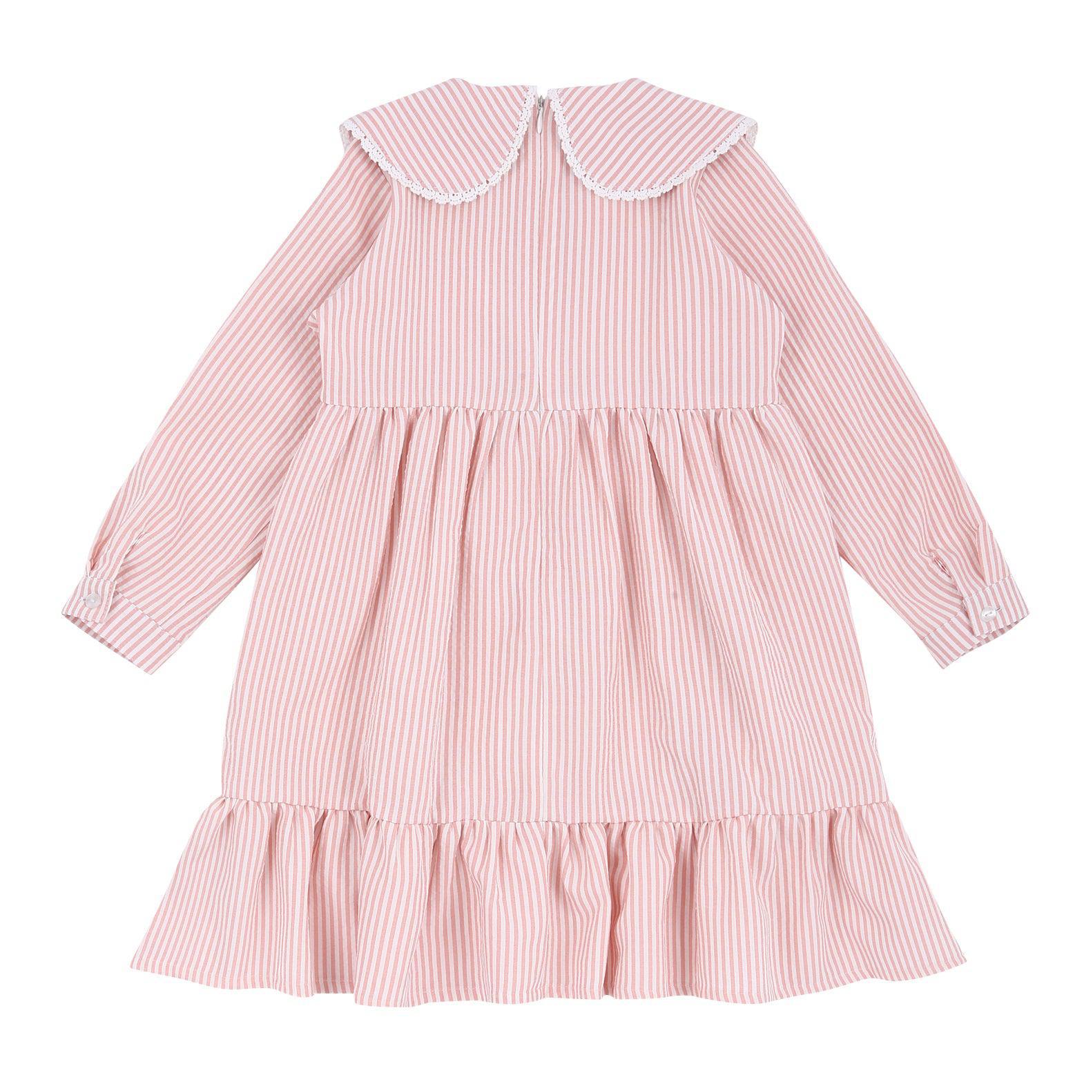 Sadie Wide Collar Striped Dress-Dress - Kids-ToTo Heros-ToTo Heros Premium Children's Clothing