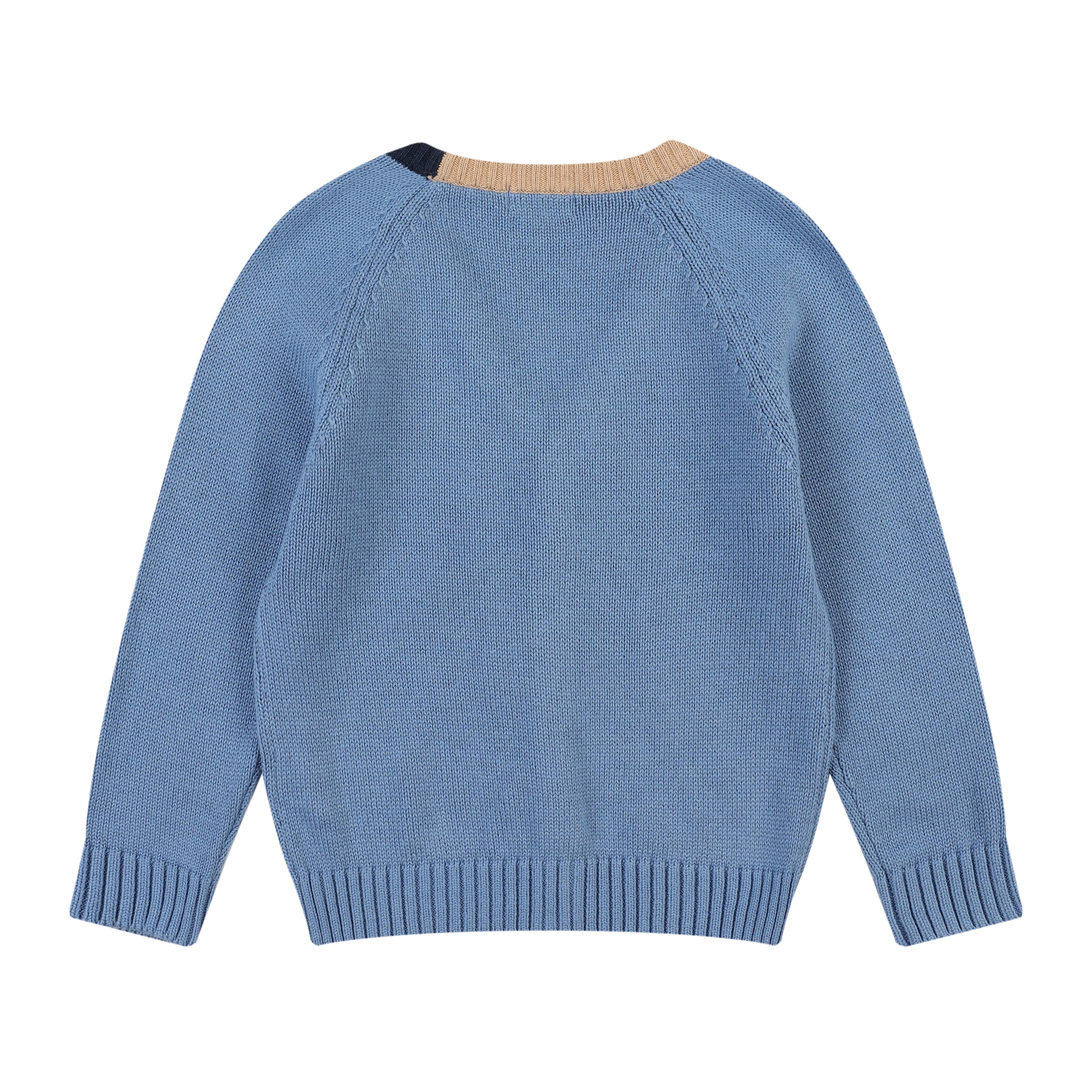 Kai Contrast Trim Knit Cardigan - ToTo Heros l Premium Children's Clothing