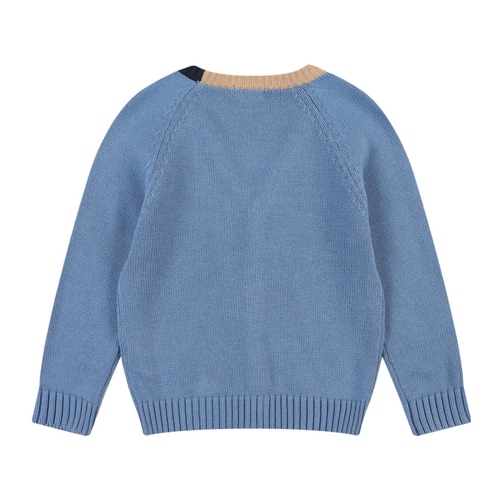 Kai Contrast Trim Knit Cardigan - ToTo Heros l Premium Children's Clothing