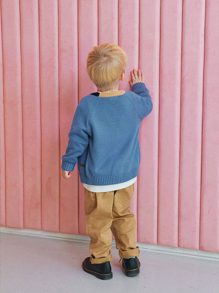Kai Contrast Trim Knit Cardigan - ToTo Heros l Premium Children's Clothing