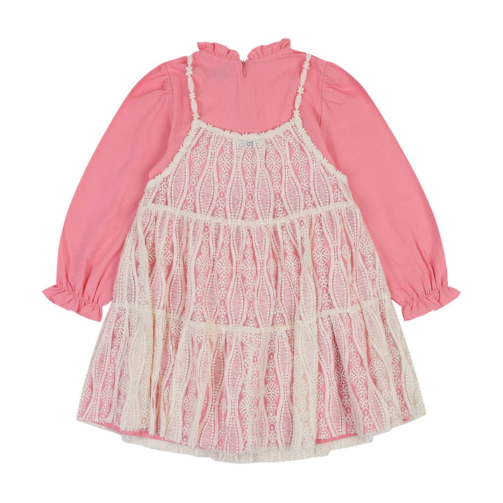 Alicia Long Sleeve Dress with Lace Cami Dress Combo - ToTo Heros l Premium Children's Clothing