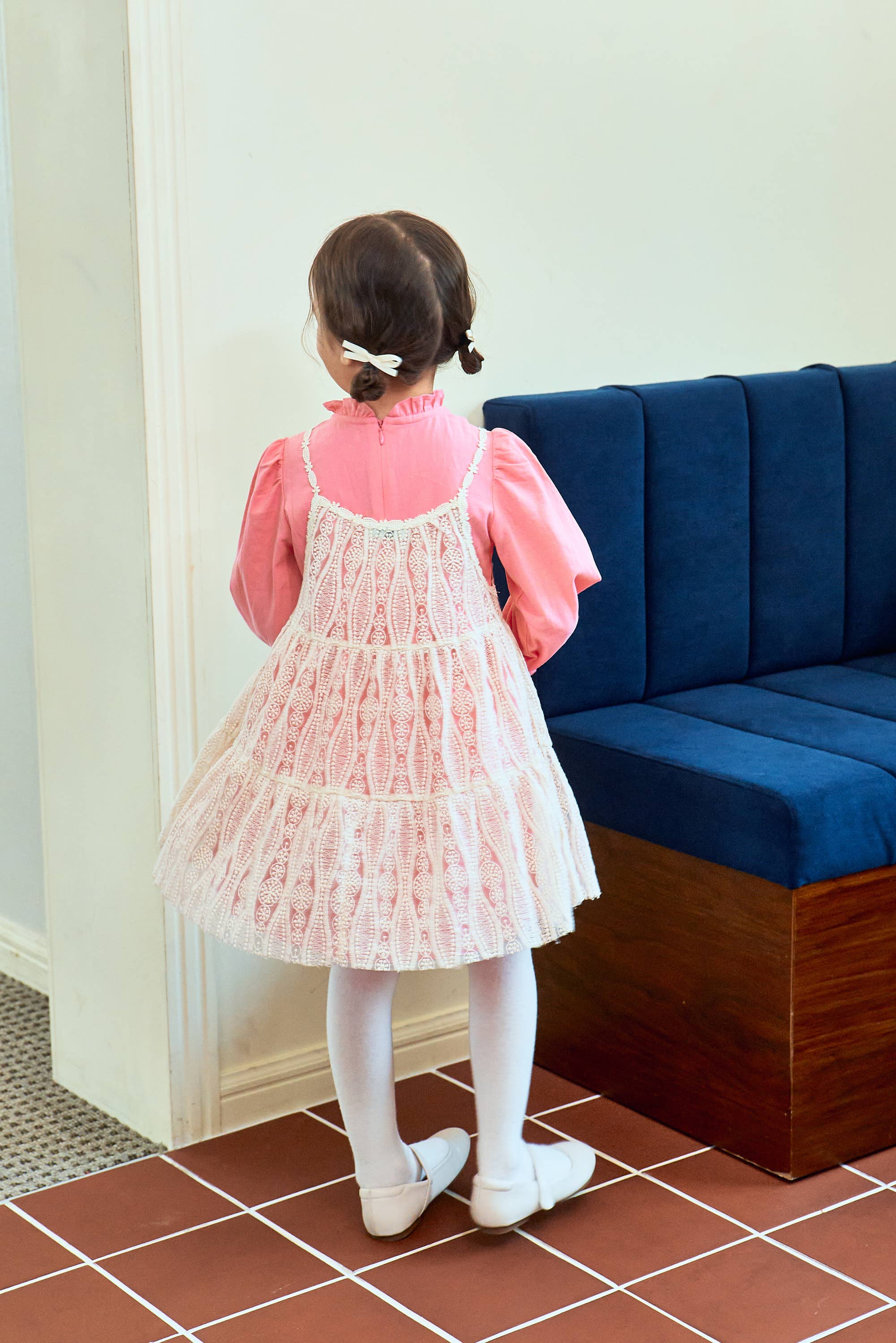 Alicia Long Sleeve Dress with Lace Cami Dress Combo - ToTo Heros l Premium Children's Clothing