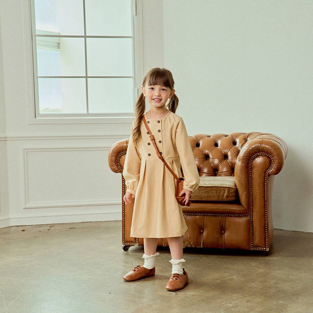Monica Button Dress - ToTo Heros l Premium Children's Clothing