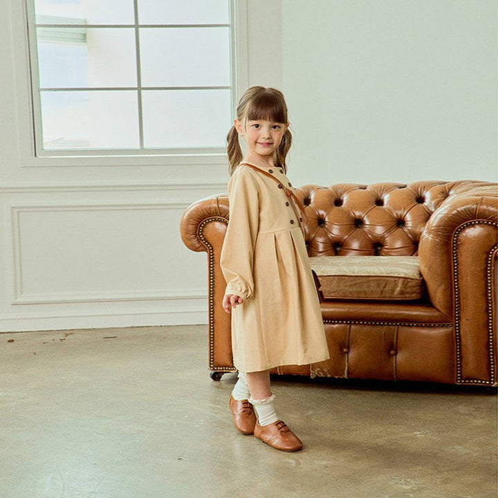 Monica Button Dress - ToTo Heros l Premium Children's Clothing