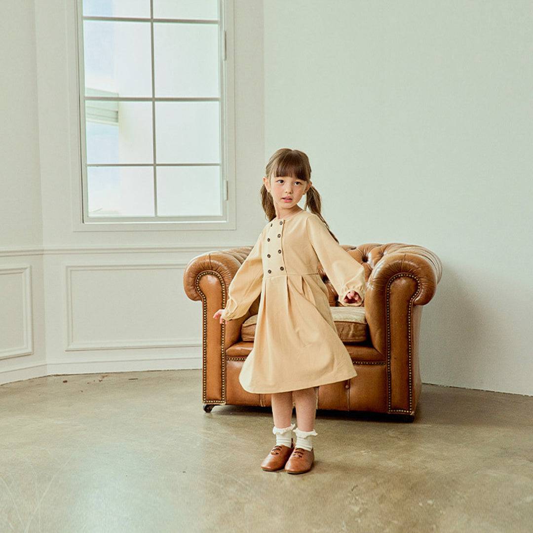 Monica Button Dress - ToTo Heros l Premium Children's Clothing