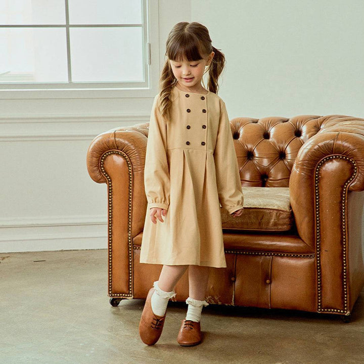 Monica Button Dress - ToTo Heros l Premium Children's Clothing