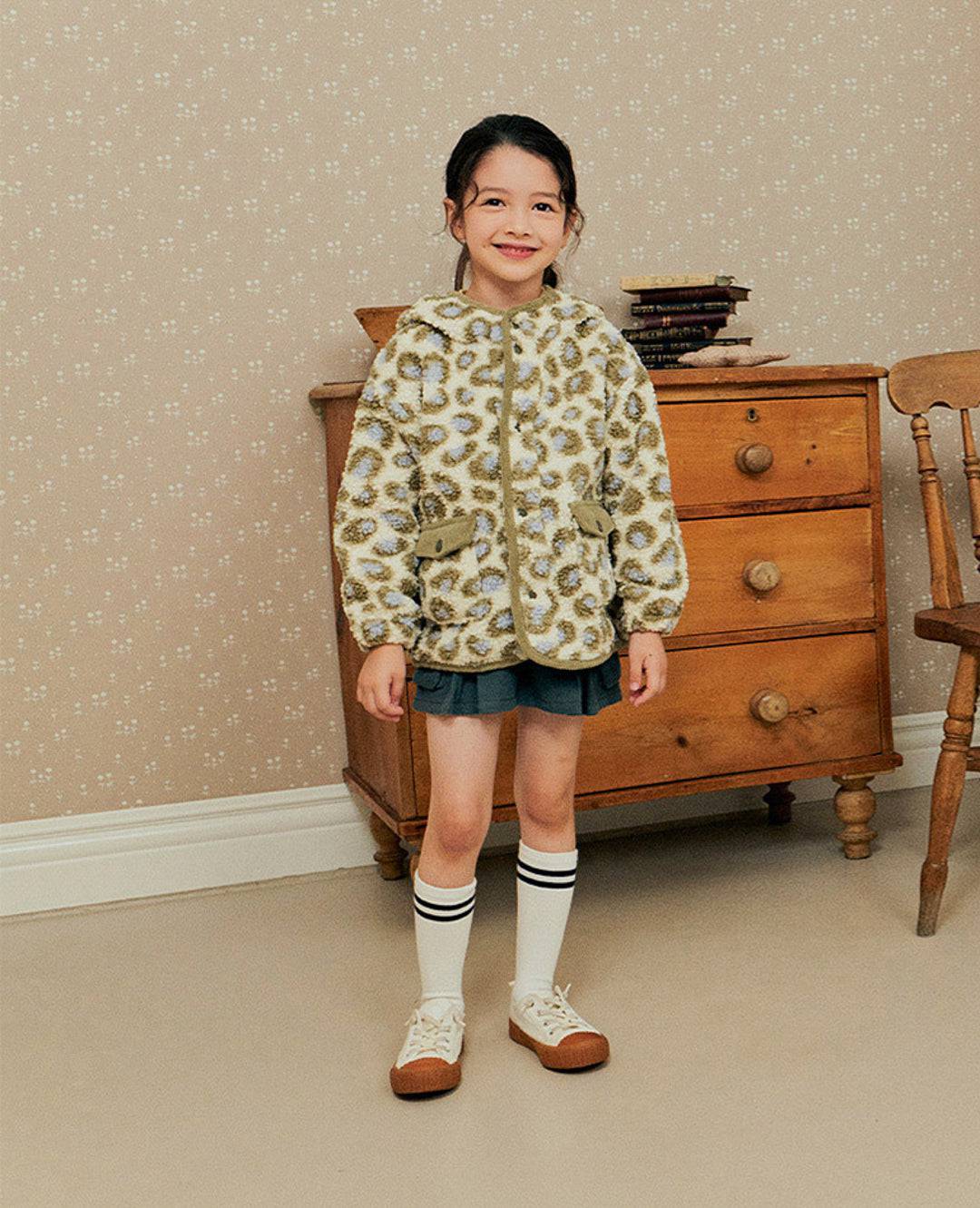 Leopard Print Fleece Hooded Jacket - ToTo Heros l Premium Children's Clothing