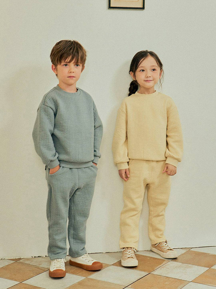 Everly Textured Sweatshirt & Pants Set - ToTo Heros l Premium Children's Clothing