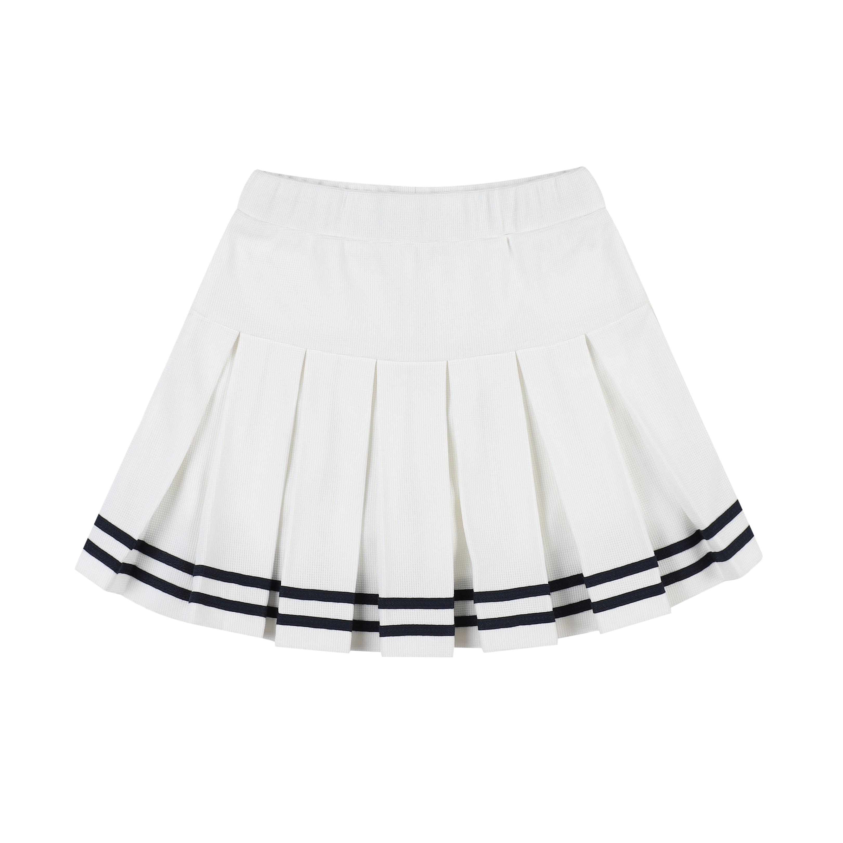 Victory Striped Pleated Skirt-Skirt - Kids-ToTo Heros-Ivory-ToTo Heros Premium Children's Clothing