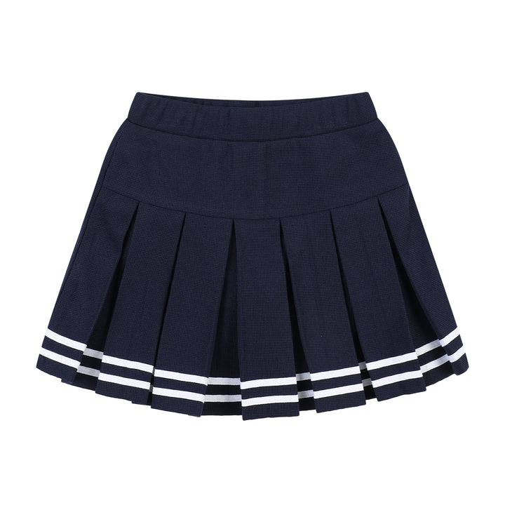 Victory Striped Pleated Skirt-Skirt - Kids-ToTo Heros-Navy-ToTo Heros Premium Children's Clothing