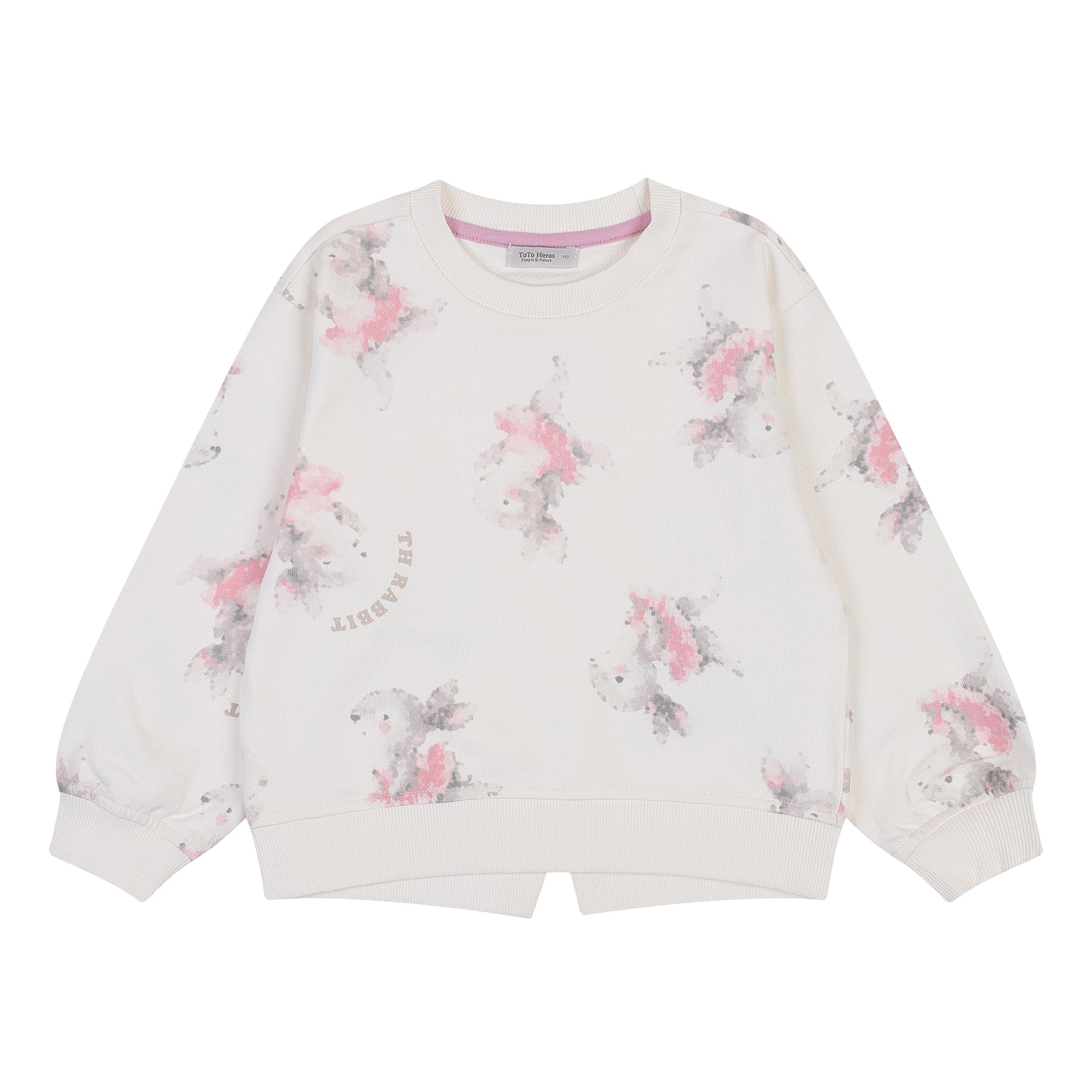 Watercolor TH Rabbit Ballerina Sweatshirt-Sweatshirt - Kids-ToTo Heros-ToTo Heros Premium Children's Clothing