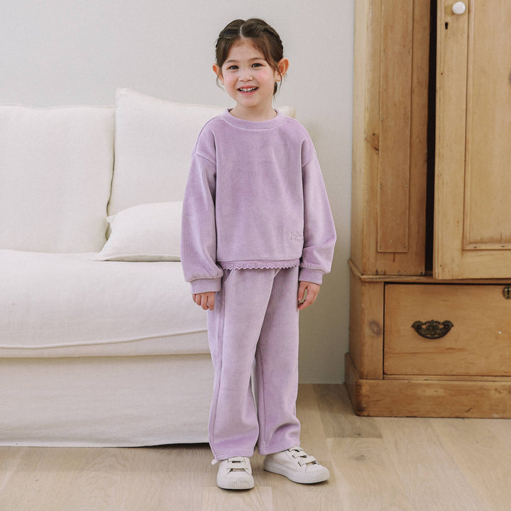 Monet Velvet Corduroy Sweatshirt & Sweatpants Set - ToTo Heros l Premium Children's Clothing