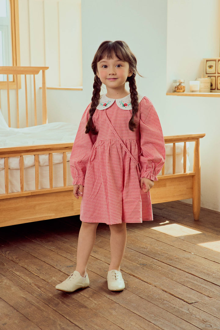 Brick Checkered Dress with Mini Bag - ToTo Heros l Premium Children's Clothing