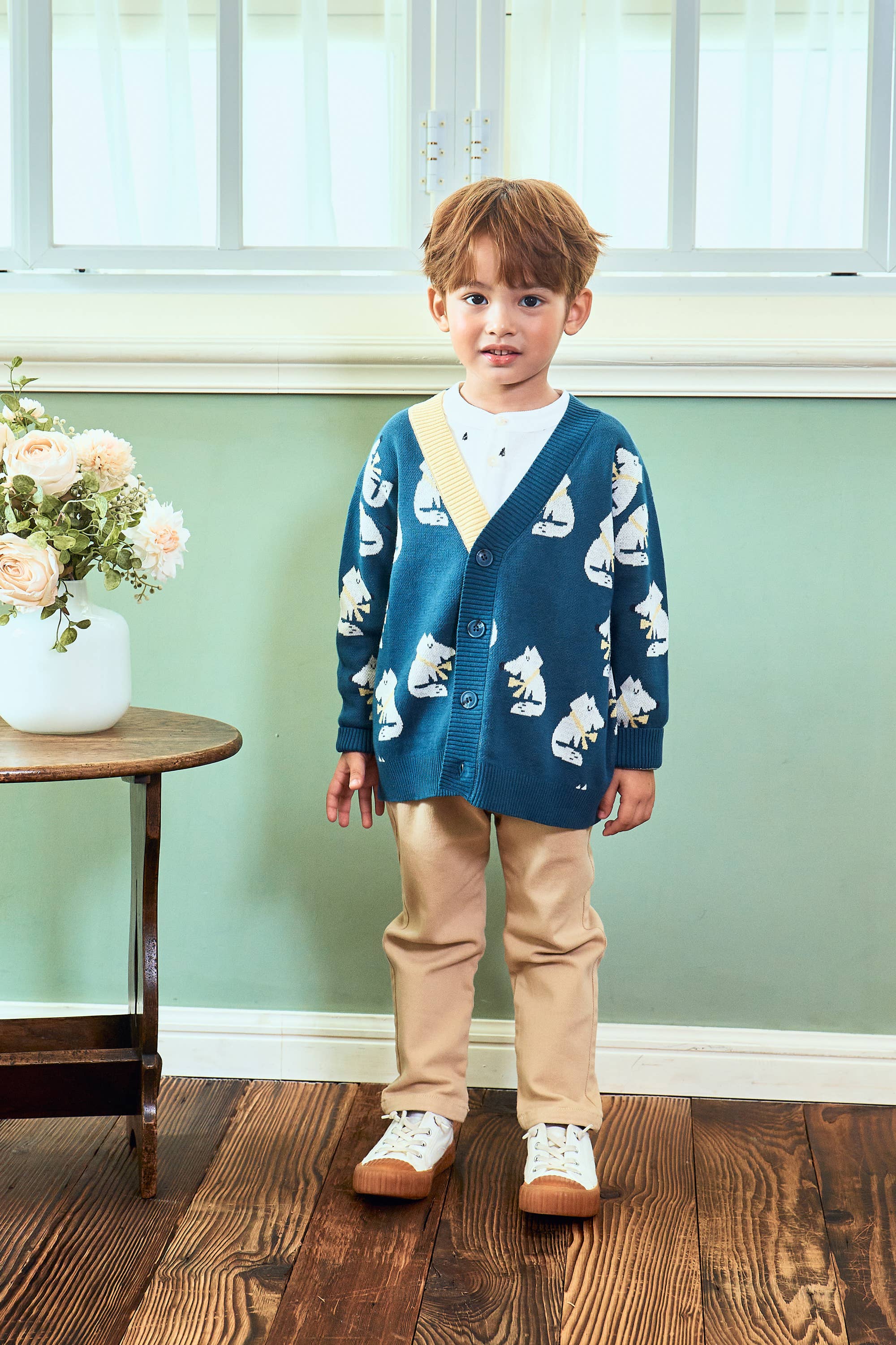 Fox Pattern Fall Cardigan - ToTo Heros l Premium Children's Clothing